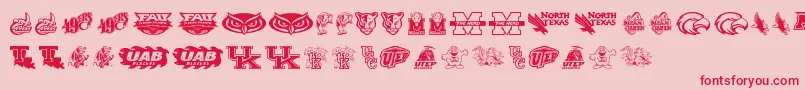 フォントCUsa – ピンクの背景に赤い文字