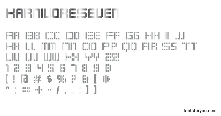 Schriftart KarnivoreSeven – Alphabet, Zahlen, spezielle Symbole