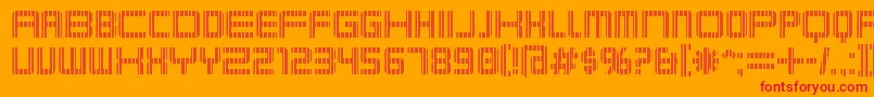 KarnivoreSeven Font – Red Fonts on Orange Background