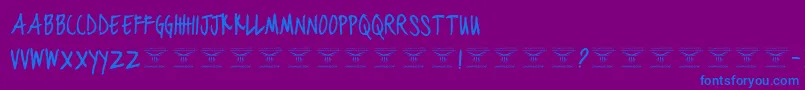 BlackjacketboysRegular Font – Blue Fonts on Purple Background