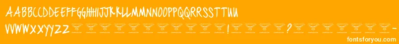 BlackjacketboysRegular-Schriftart – Weiße Schriften auf orangefarbenem Hintergrund