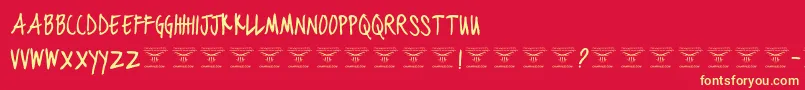 BlackjacketboysRegular Font – Yellow Fonts on Red Background