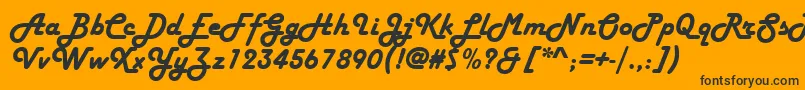 HarlowSolidItalicРљСѓСЂСЃРёРІ Font – Black Fonts on Orange Background