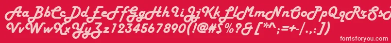 HarlowSolidItalicРљСѓСЂСЃРёРІ Font – Pink Fonts on Red Background