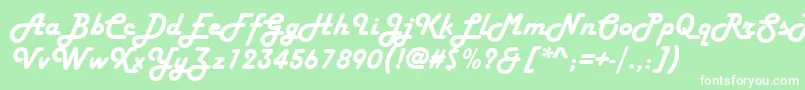 HarlowSolidItalicРљСѓСЂСЃРёРІ Font – White Fonts on Green Background