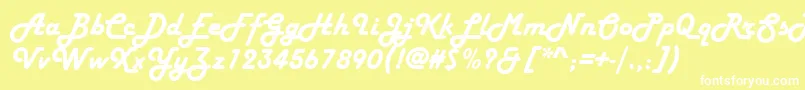 HarlowSolidItalicРљСѓСЂСЃРёРІ Font – White Fonts on Yellow Background