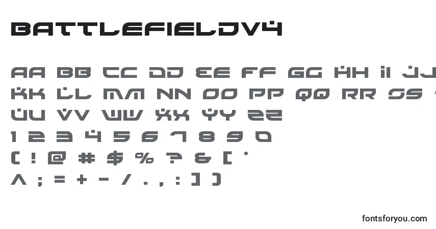A fonte Battlefieldv4 – alfabeto, números, caracteres especiais