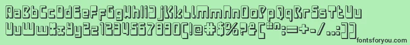 LaserdiscoExtruded Font – Black Fonts on Green Background