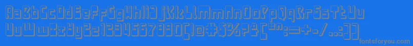 LaserdiscoExtruded-Schriftart – Graue Schriften auf blauem Hintergrund