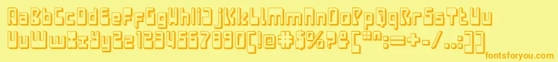 LaserdiscoExtruded Font – Orange Fonts on Yellow Background