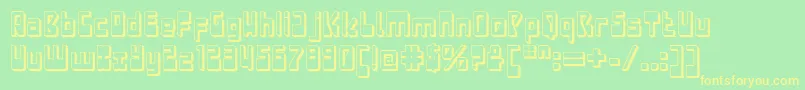 LaserdiscoExtruded Font – Yellow Fonts on Green Background