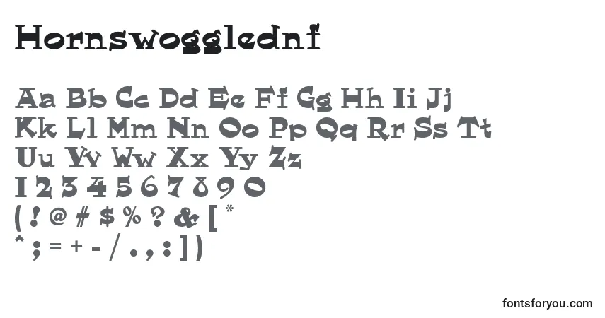 A fonte Hornswogglednf – alfabeto, números, caracteres especiais