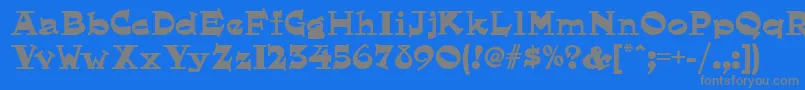 フォントHornswogglednf – 青い背景に灰色の文字