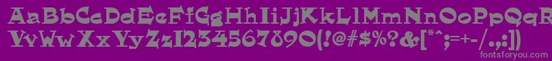 フォントHornswogglednf – 紫の背景に灰色の文字