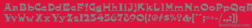 フォントHornswogglednf – 赤い背景に灰色の文字