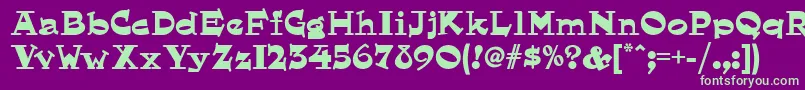 フォントHornswogglednf – 紫の背景に緑のフォント
