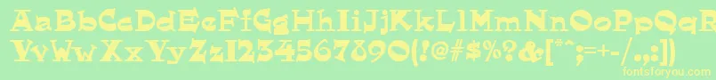 Hornswogglednf Font – Yellow Fonts on Green Background