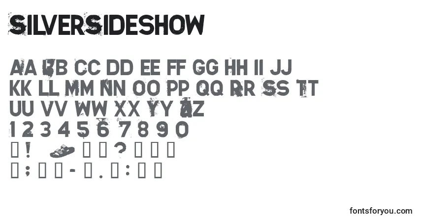 A fonte SilverSideshow – alfabeto, números, caracteres especiais