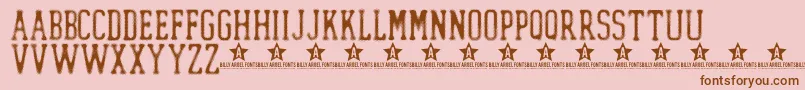 Dotled Font – Brown Fonts on Pink Background