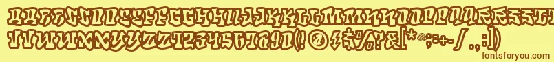 Шрифт Roteflora – коричневые шрифты на жёлтом фоне