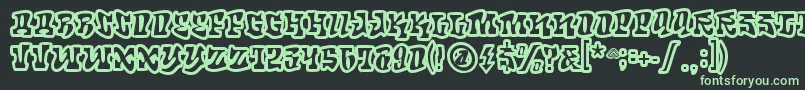 フォントRoteflora – 黒い背景に緑の文字