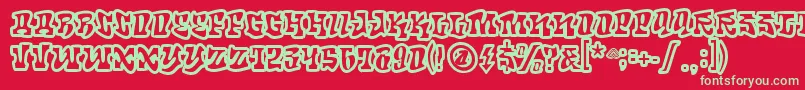 Roteflora Font – Green Fonts on Red Background