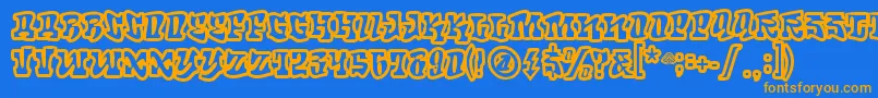Roteflora Font – Orange Fonts on Blue Background