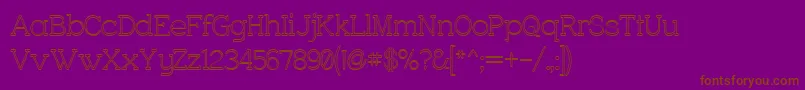 CharringtonOuter-Schriftart – Braune Schriften auf violettem Hintergrund