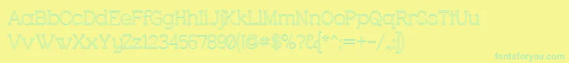 CharringtonOuter Font – Green Fonts on Yellow Background