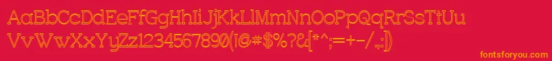 CharringtonOuter Font – Orange Fonts on Red Background