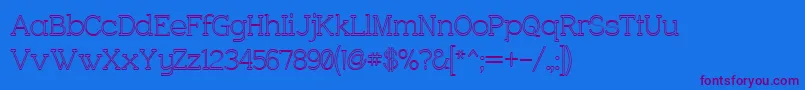 CharringtonOuter Font – Purple Fonts on Blue Background
