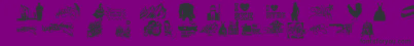 ThisIsMyTown21-fontti – mustat fontit violetilla taustalla