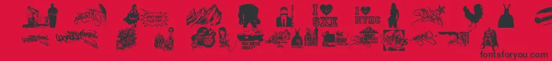 ThisIsMyTown21 Font – Black Fonts on Red Background