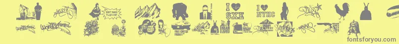 ThisIsMyTown21 Font – Gray Fonts on Yellow Background