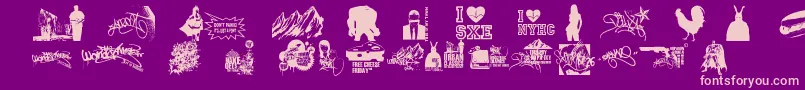 ThisIsMyTown21 Font – Pink Fonts on Purple Background