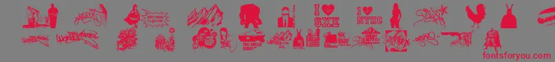 ThisIsMyTown21 Font – Red Fonts on Gray Background