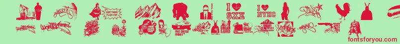 ThisIsMyTown21 Font – Red Fonts on Green Background