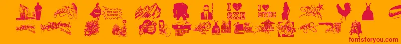 ThisIsMyTown21 Font – Red Fonts on Orange Background