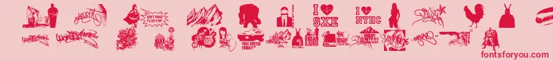 ThisIsMyTown21 Font – Red Fonts on Pink Background