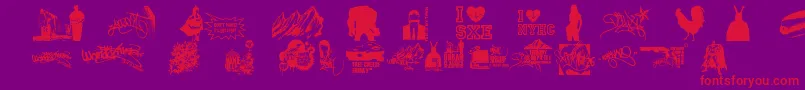 fuente ThisIsMyTown21 – Fuentes Rojas Sobre Fondo Morado