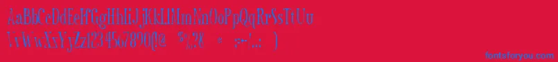 Sexsmithgaunt-Schriftart – Blaue Schriften auf rotem Hintergrund