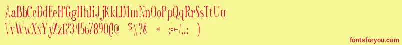 Sexsmithgaunt-Schriftart – Rote Schriften auf gelbem Hintergrund