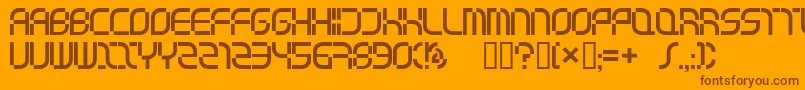 フォントMusic Television Selector – オレンジの背景に茶色のフォント
