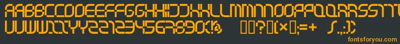 Music Television Selector-Schriftart – Orangefarbene Schriften auf schwarzem Hintergrund