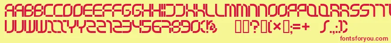 Music Television Selector Font – Red Fonts on Yellow Background