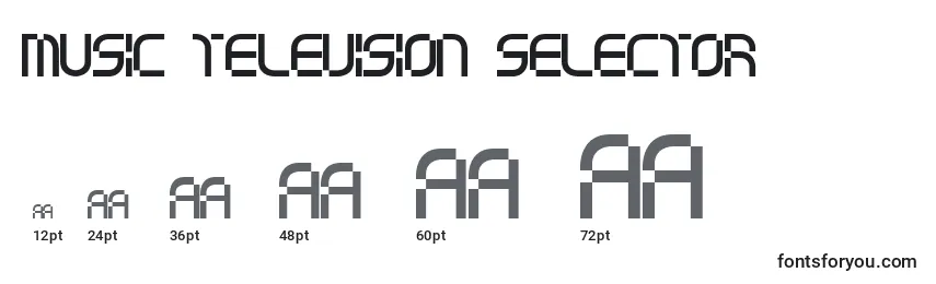 Размеры шрифта Music Television Selector