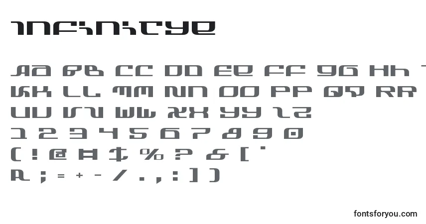 Шрифт Infinitye – алфавит, цифры, специальные символы
