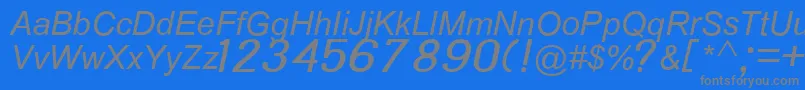 フォントPh342Italik – 青い背景に灰色の文字