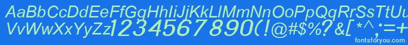 Ph342Italik Font – Green Fonts on Blue Background