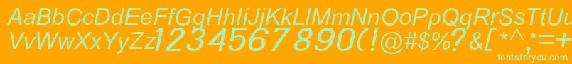 Ph342Italik Font – Green Fonts on Orange Background